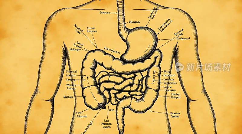 人体消化系统解剖图