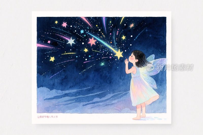 梦幻星空下的女孩