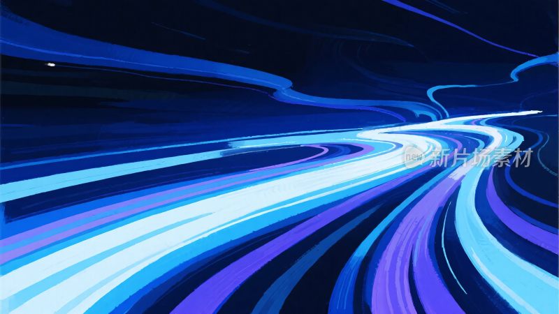 蓝紫色流动光线背景图