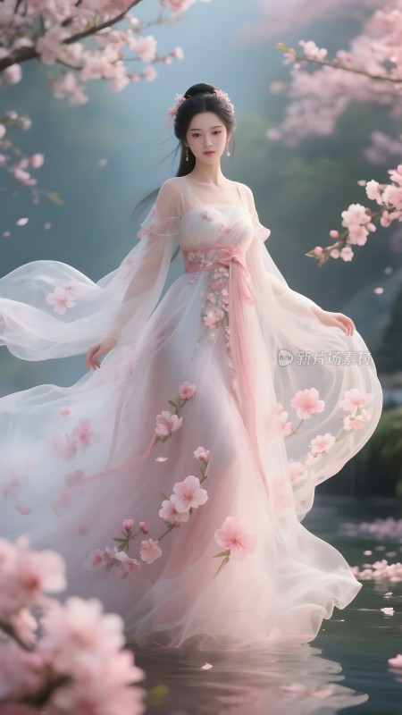 粉樱轻舞佳人如梦