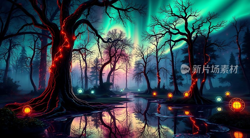 神秘森林夜光奇景