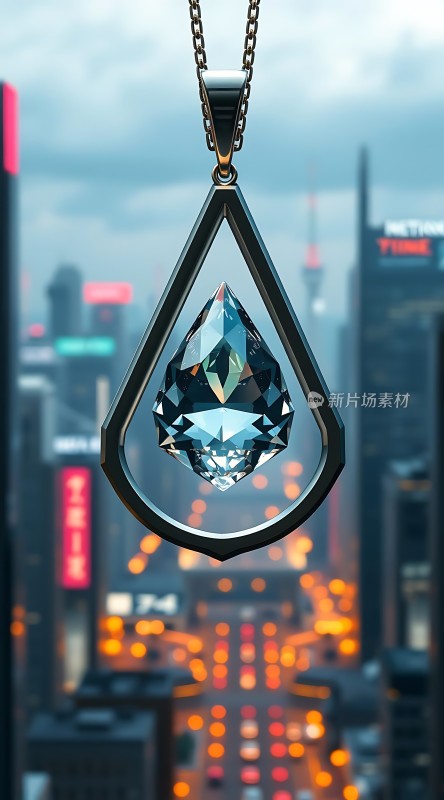都市璀璨夜幕下的闪耀宝石项链