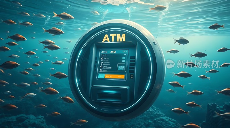 海底ATM机与鱼群共舞