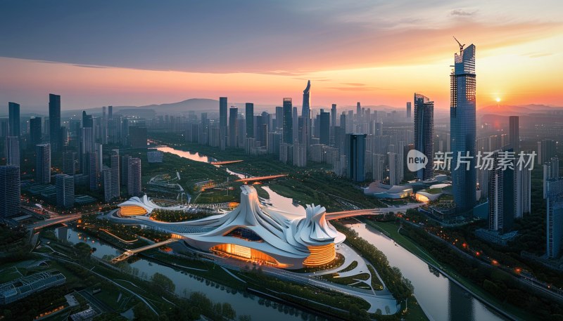 南京河西夜景航拍