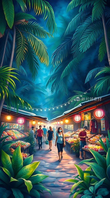 热带夜市风情