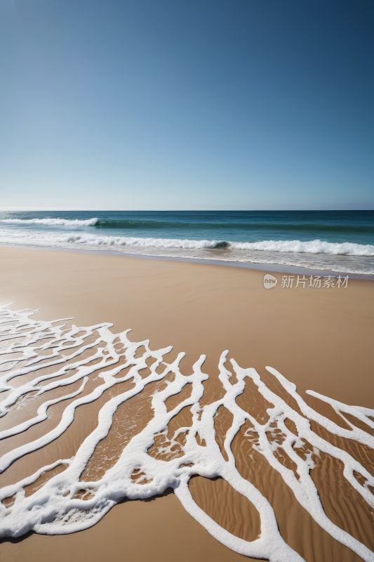 看起来像海滩海浪涌入岸边高清风景图片