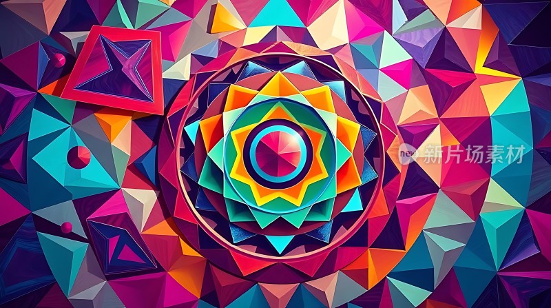 多彩几何艺术图案