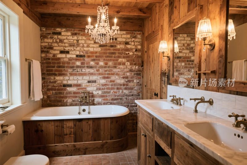 复古风格浴室场景