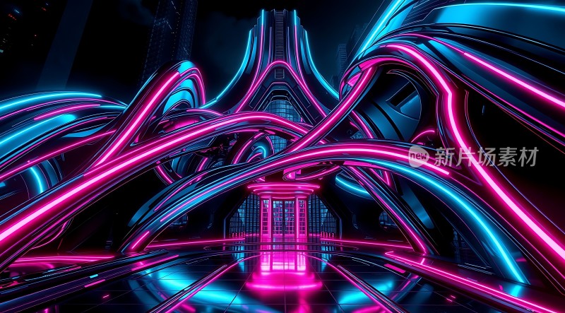 霓虹幻境未来科技建筑奇观