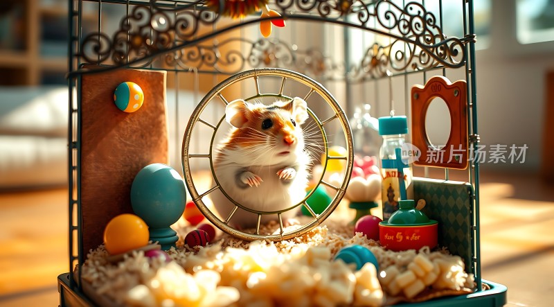 仓鼠乐园小轮上的好奇目光