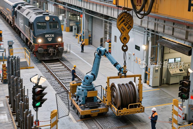 火车维修作业场景