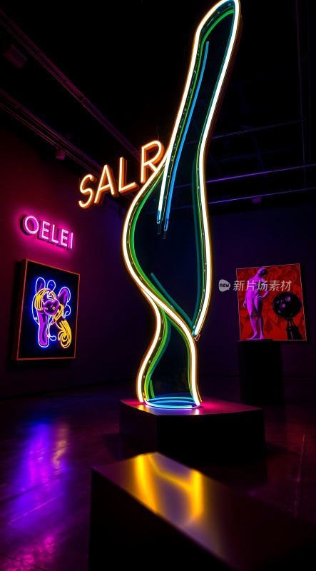 霓虹艺术展色彩交织的光影盛宴