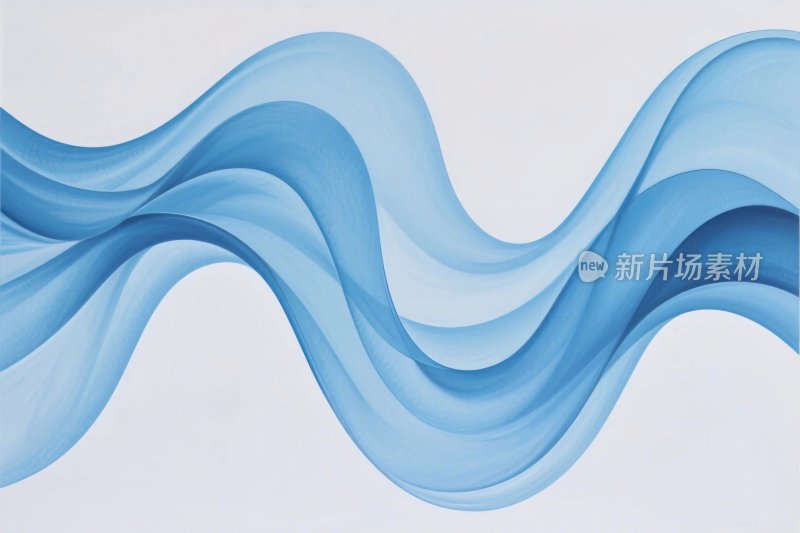 蓝色波浪抽象插画