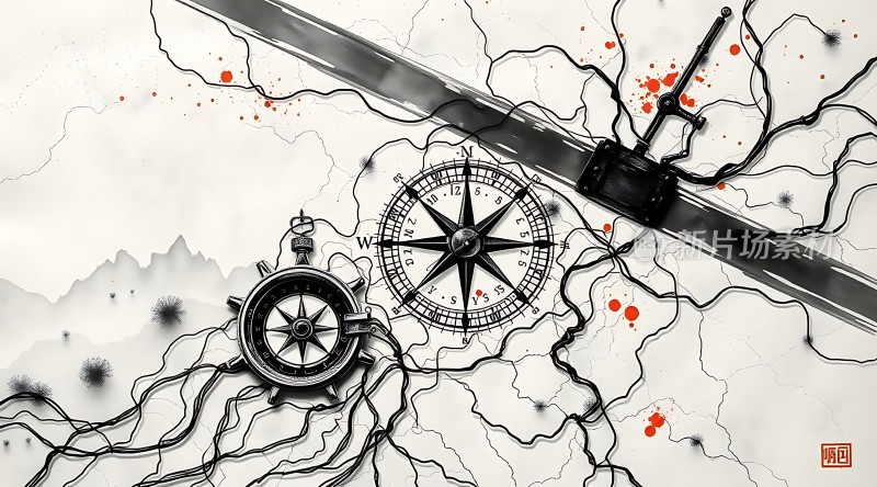 探索未知之路指南针与地图