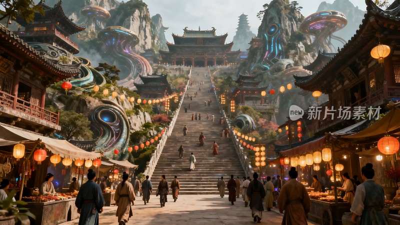 古风集市繁华景象