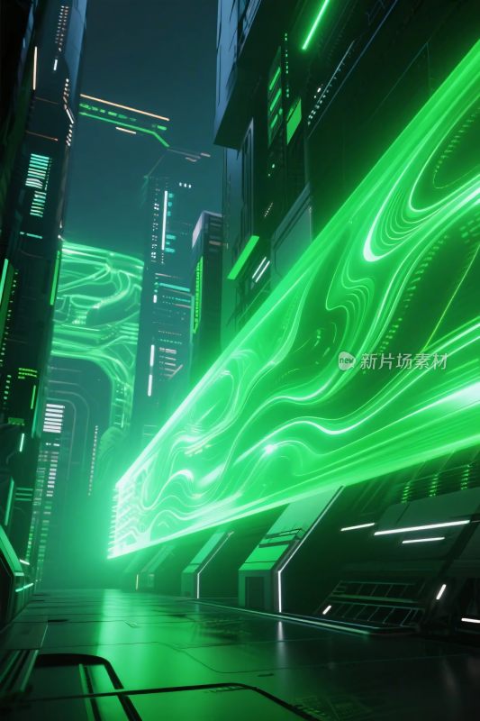 未来科幻霓虹街道