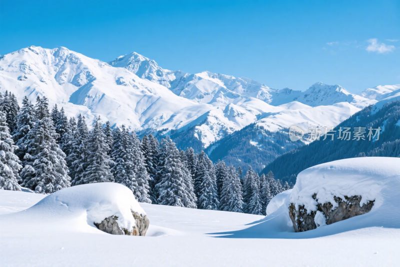 雪山雪景自然风光