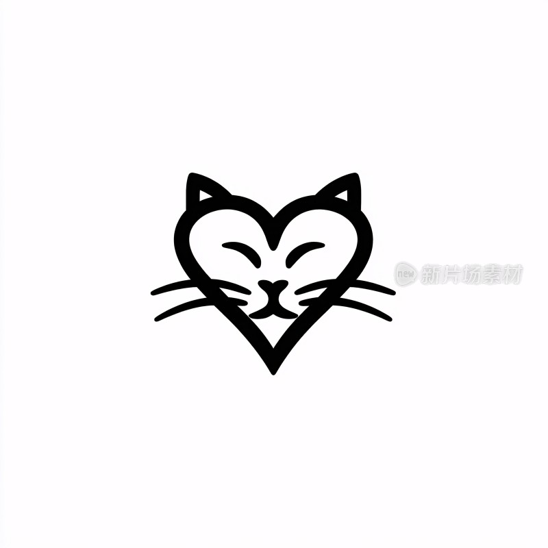 心形猫咪简约图案