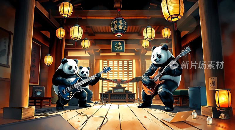 熊猫乐队演奏现场