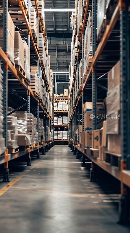 仓库深处货物堆积如山
