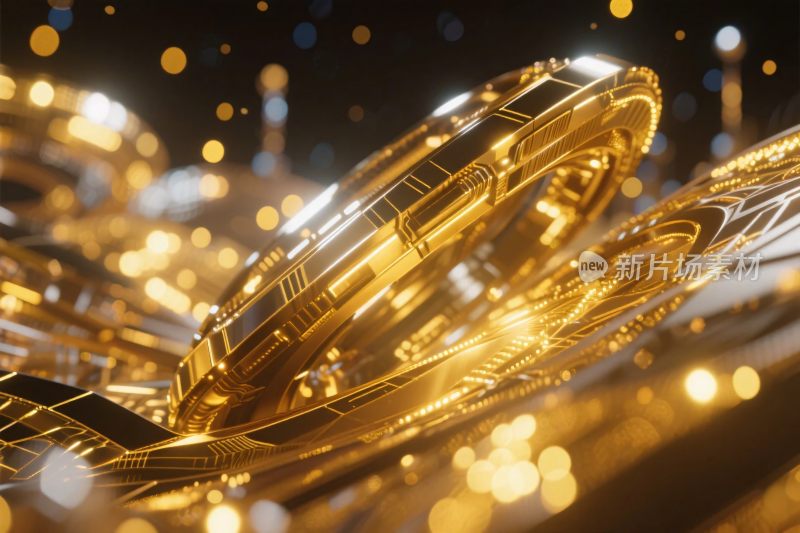 金色金属环形光效