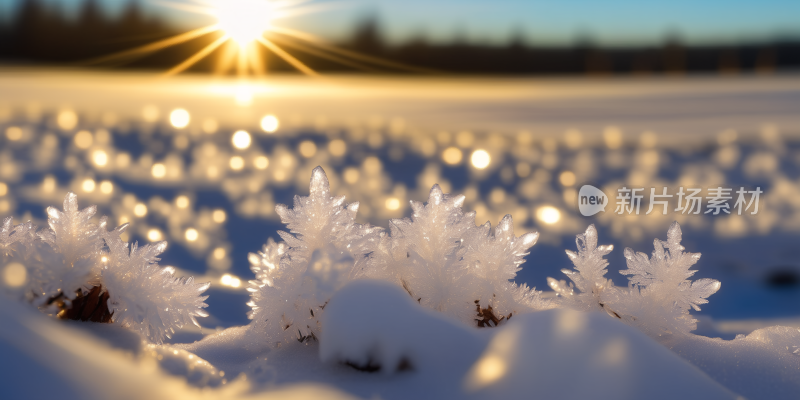 雪地上的冰晶