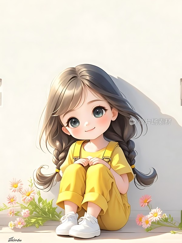 阳光下的微笑女孩