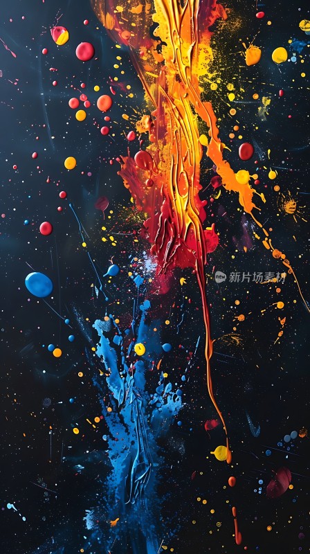 色彩爆炸红蓝交织的艺术盛宴