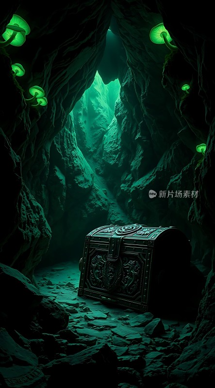 神秘洞穴中的古老宝箱