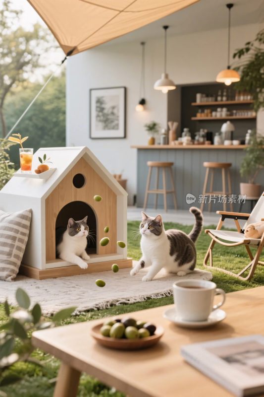 猫咪温馨休闲场景
