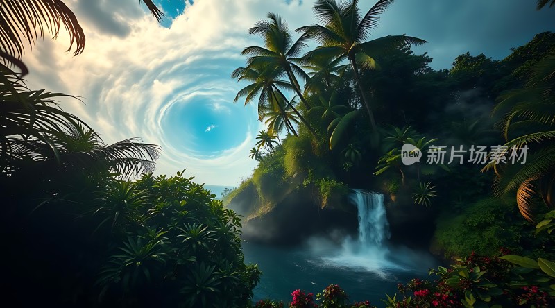 热带雨林瀑布奇观