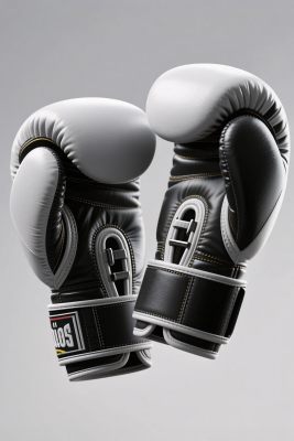 黑白拳击手套特写 黑白拳击手套特写