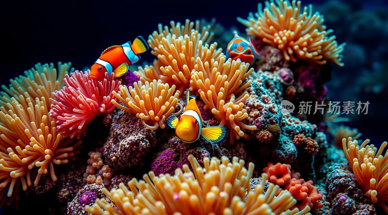 小丑鱼与海葵共舞