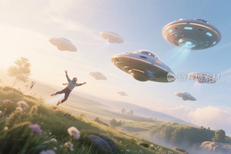 飞碟自然场景