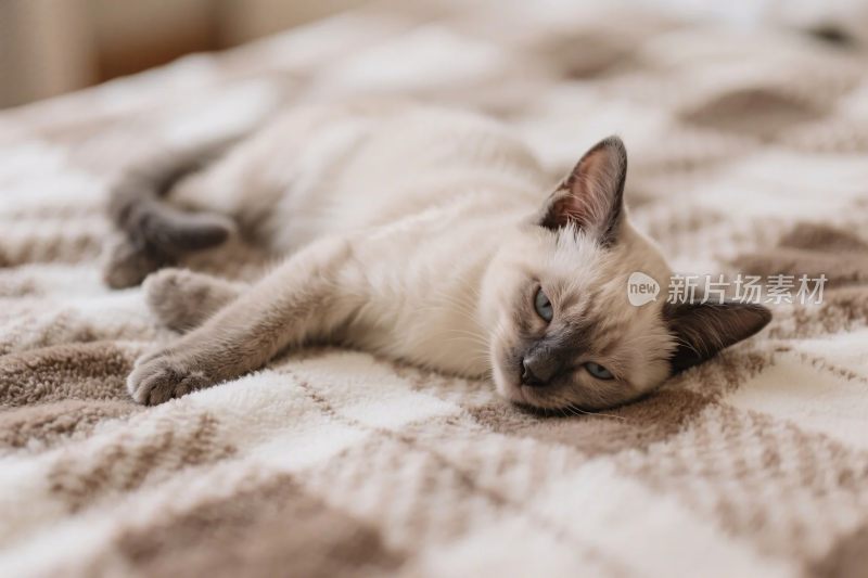 暹罗猫躺卧画面