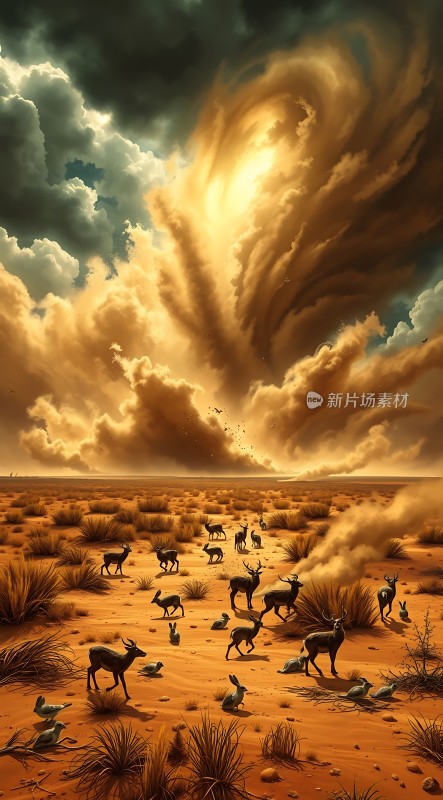 荒漠鹿群