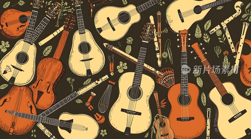 音乐之韵吉他与风笛交织的艺术