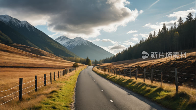 一条漫长的路高清风景图片