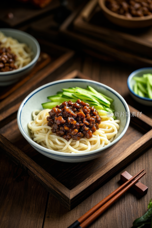 老北京炸酱面中国传统经典美食中式家常美味