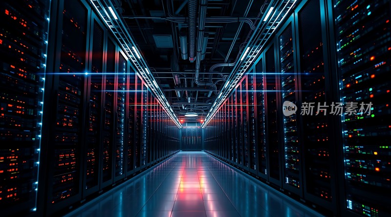 科技感数据中心走廊