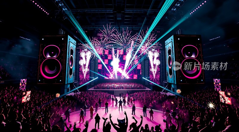 音乐盛宴灯光璀璨观众狂欢