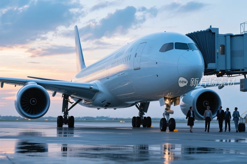 机场停机坪客机停靠