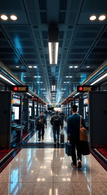 机场自助值机区旅客排队办理登机手续 机场自助值机区旅客排队办理登机手续