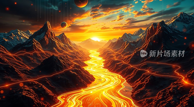 熔岩峡谷日落奇景