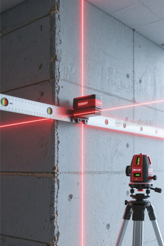 激光水平仪墙面测量场景