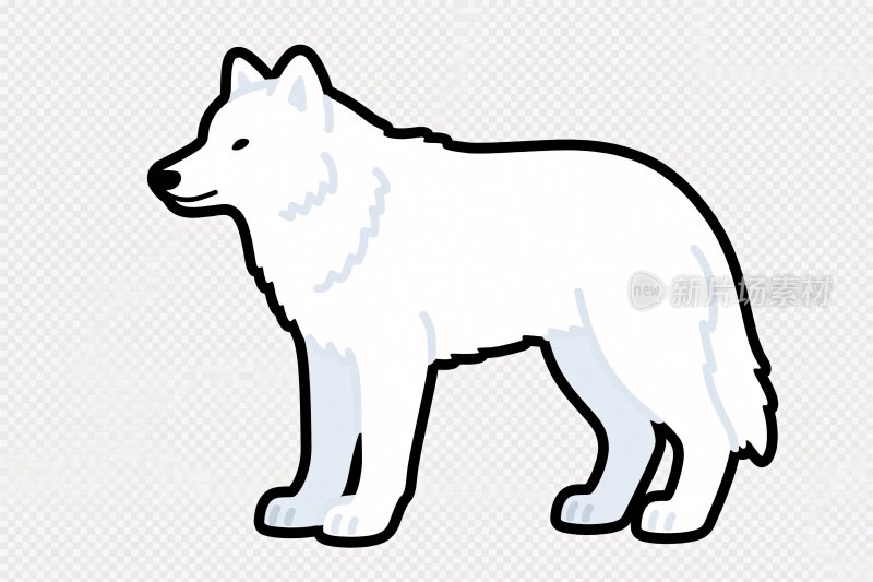 白色卡通狐狸插画