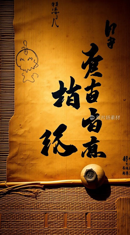 古风书法竹席背景