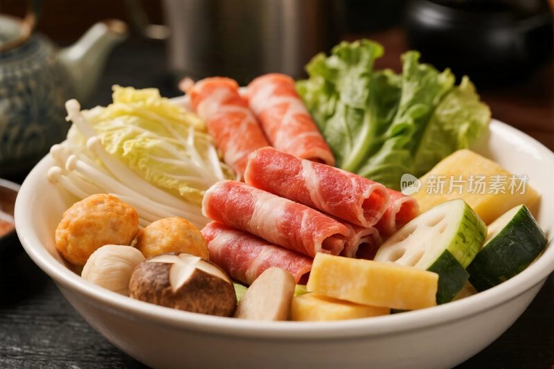 日式火锅食材展示