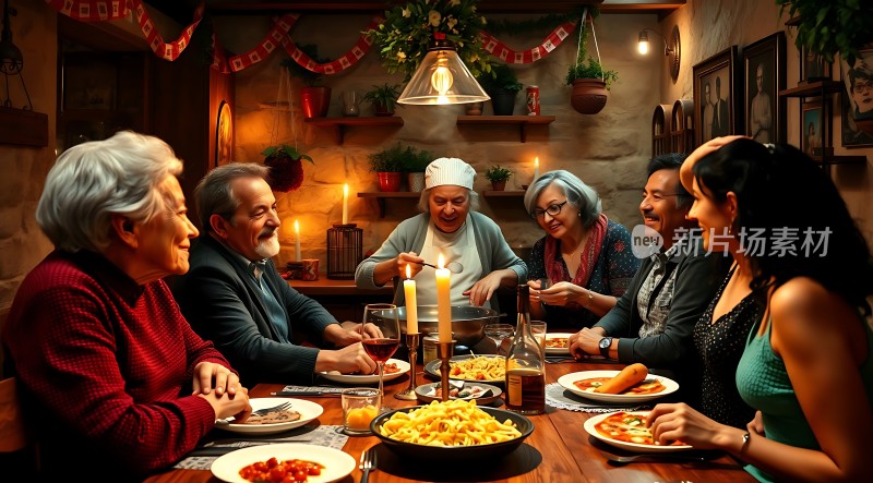 温馨家庭聚餐共享美好时光