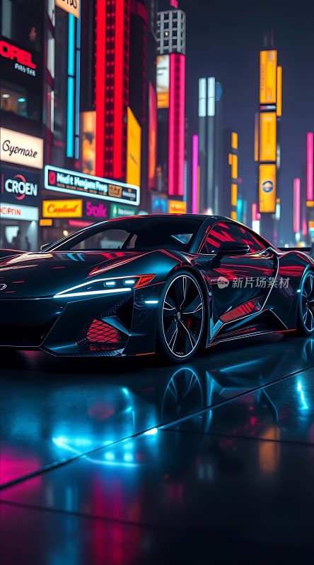 霓虹灯下的未来座驾